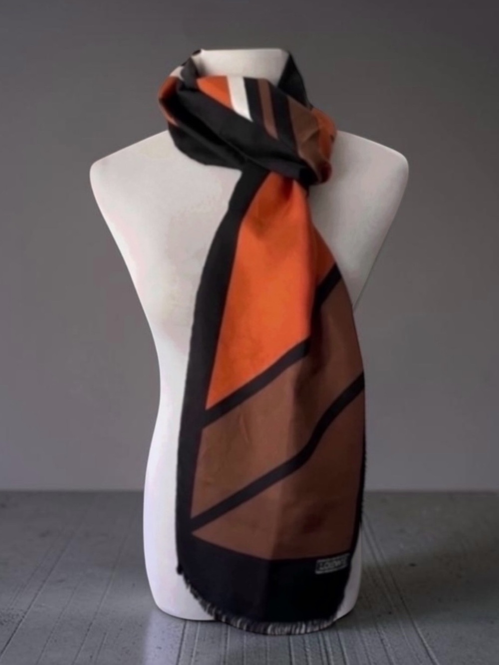 LOEWE Silk Fringe Scarf Hand Rolled